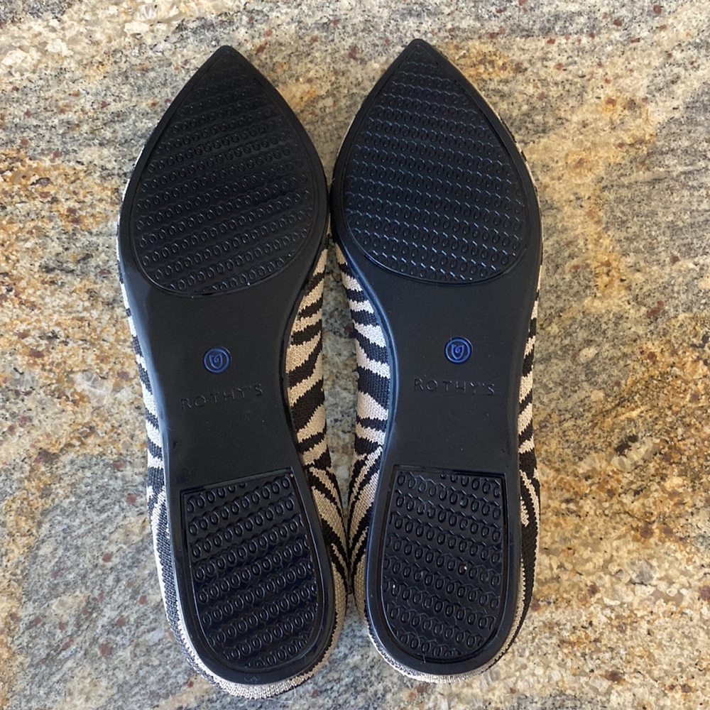 Rothy’s Retired Pointy Toe Zebra Print Shoe - image 3